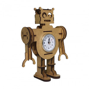 Ahşap Saatli Robot Maketi
